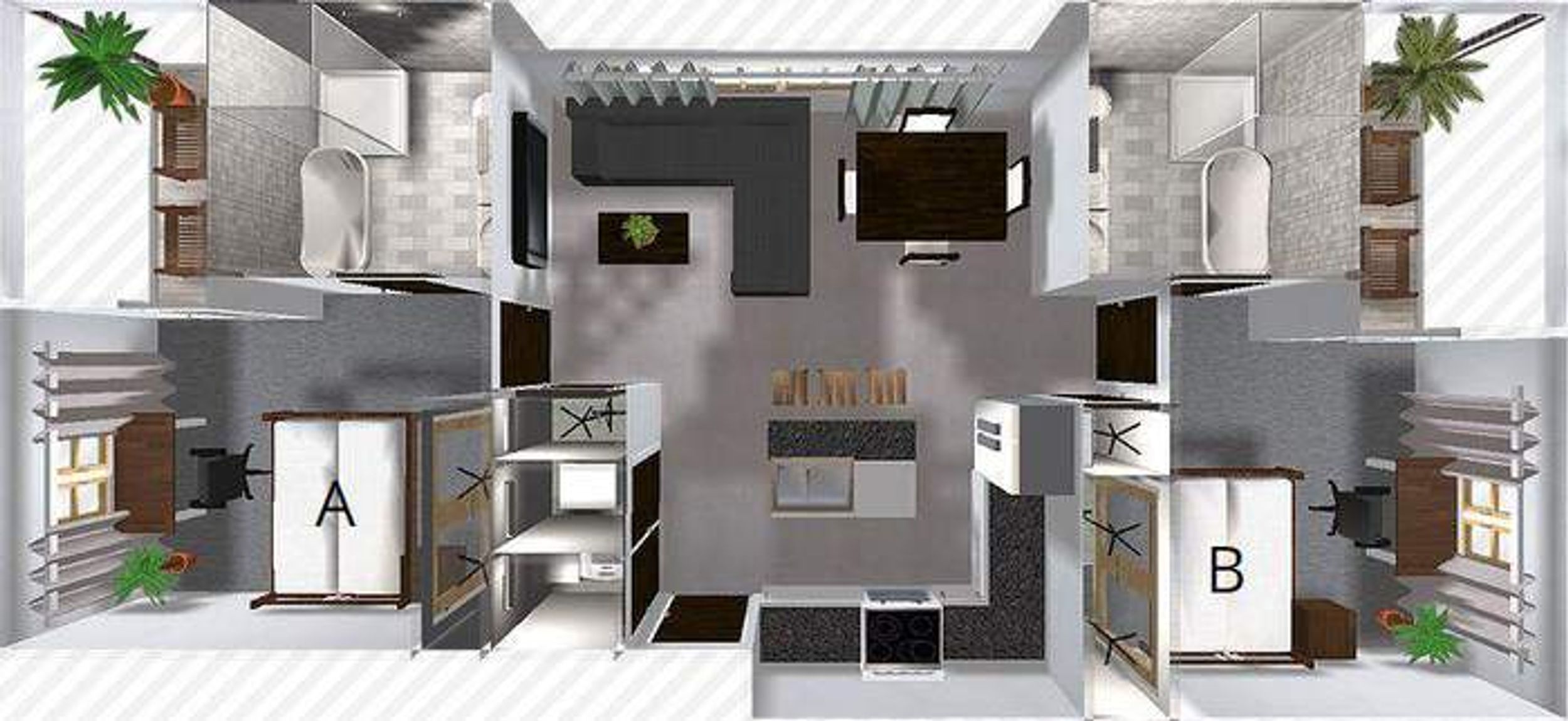 2x2 Penthouse Floorplan